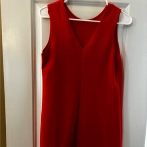 Elegant Red and Pink Sleeveless Dress